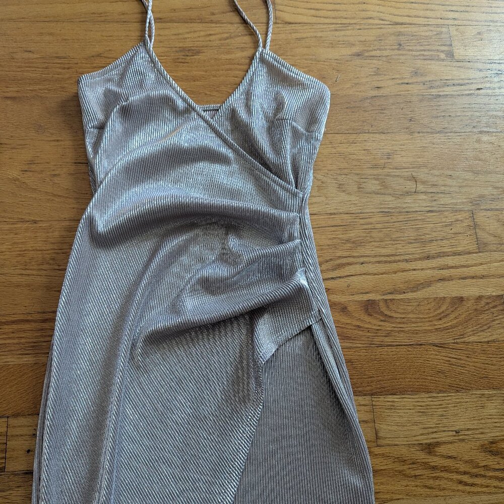 Small silver bodycon party dress